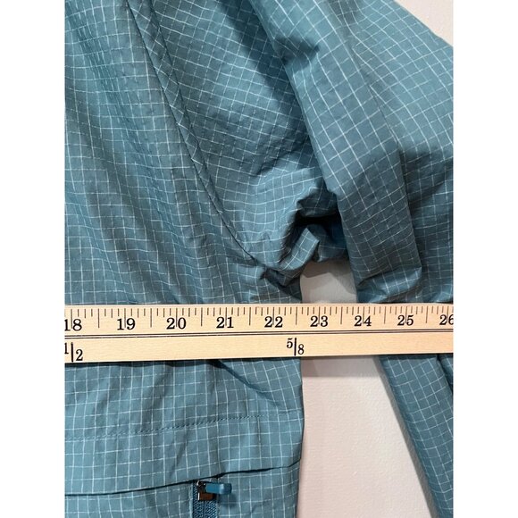 All In Motion Mens Grid Pattern Windproof Jacket L Size Zippered Pockets Teal - Picture 4 of 8
